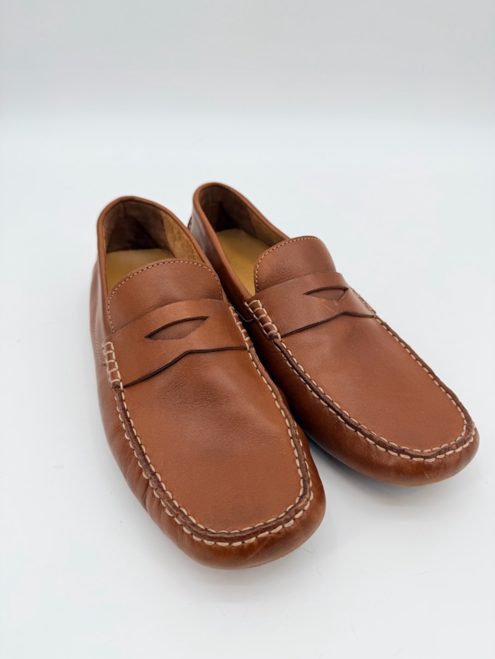 Cole Haan Men’s Howland Penny Loafer Driving Shoe in  Saddle Tan Leather Sz 9w